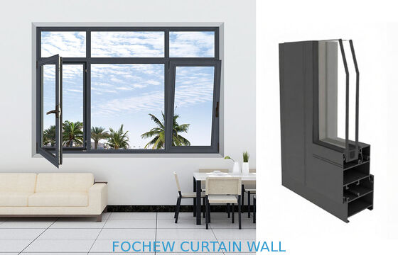 acheter Fenêtre à battant avec cadre en aluminium de 1,2 mm à 1,6 mm JZ50RA, finition imitation bois online manufacture