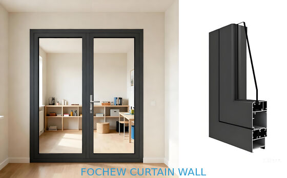 acheter Porte-fenêtre battante en aluminium et verre JZ50RM, aluminium anodisé, porte-fenêtre à frappe online manufacture