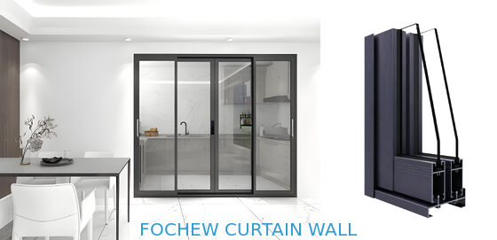 acheter Porte coulissante en aluminium GC90, portes coulissantes en verre en aluminium thermolaqué online manufacture