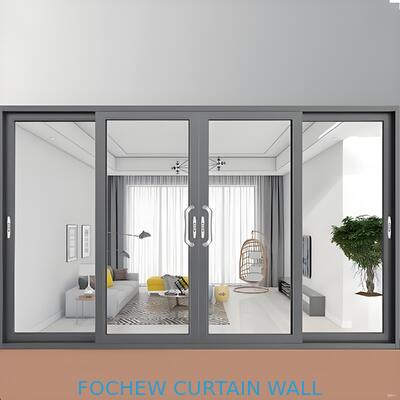 comprar Puertas corredizas de aluminio negro JZ96 de 1,4 mm a 2,0 mm, puertas corredizas de aluminio comerciales online manufacture