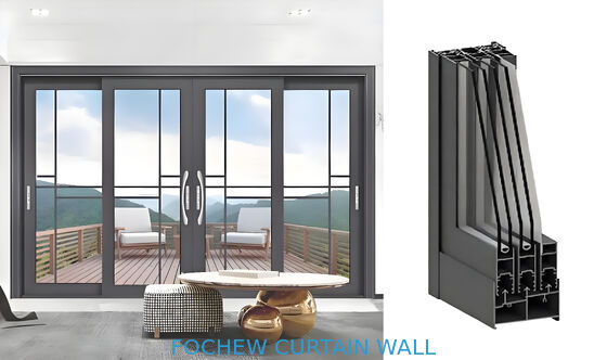 kaufen Gewerbliche Aluminium-Schiebetüren JZ136 Doppelverglaste Aluminium-Schiebetüren online manufacture